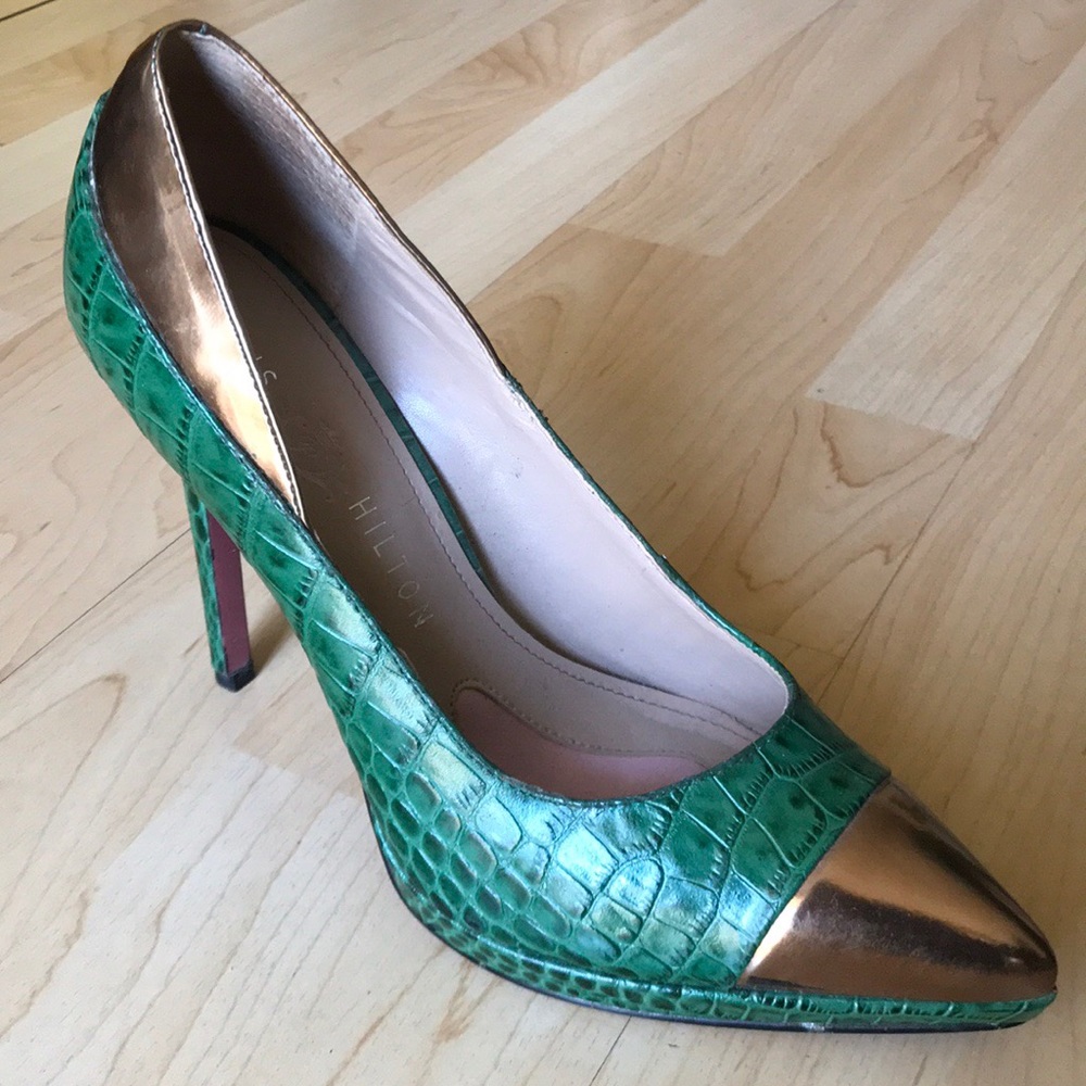 Paris Hilton Olive Croc Bronze